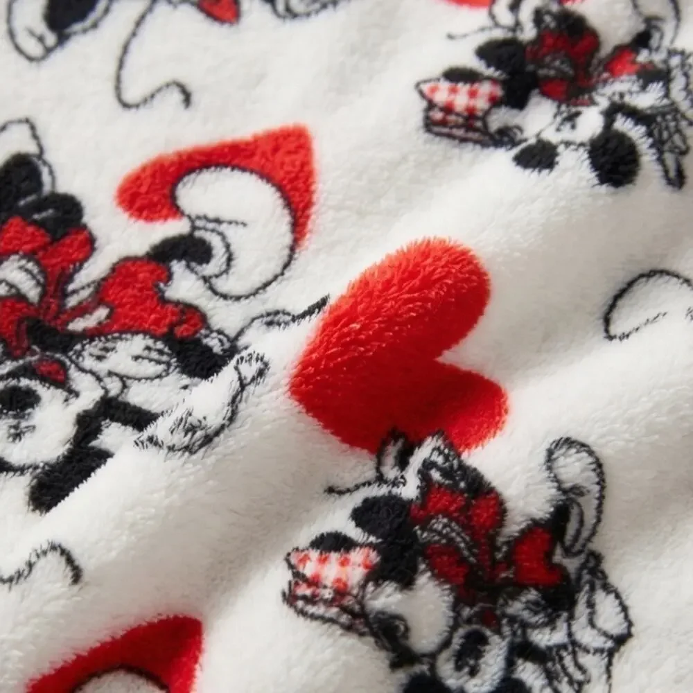 Disney Black,White with Red heart Pajama Bottoms with Mickey and Minnie Mouse. - Picture 8 of 9